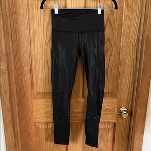 lululemon athletica Black shiny Capri Leggings